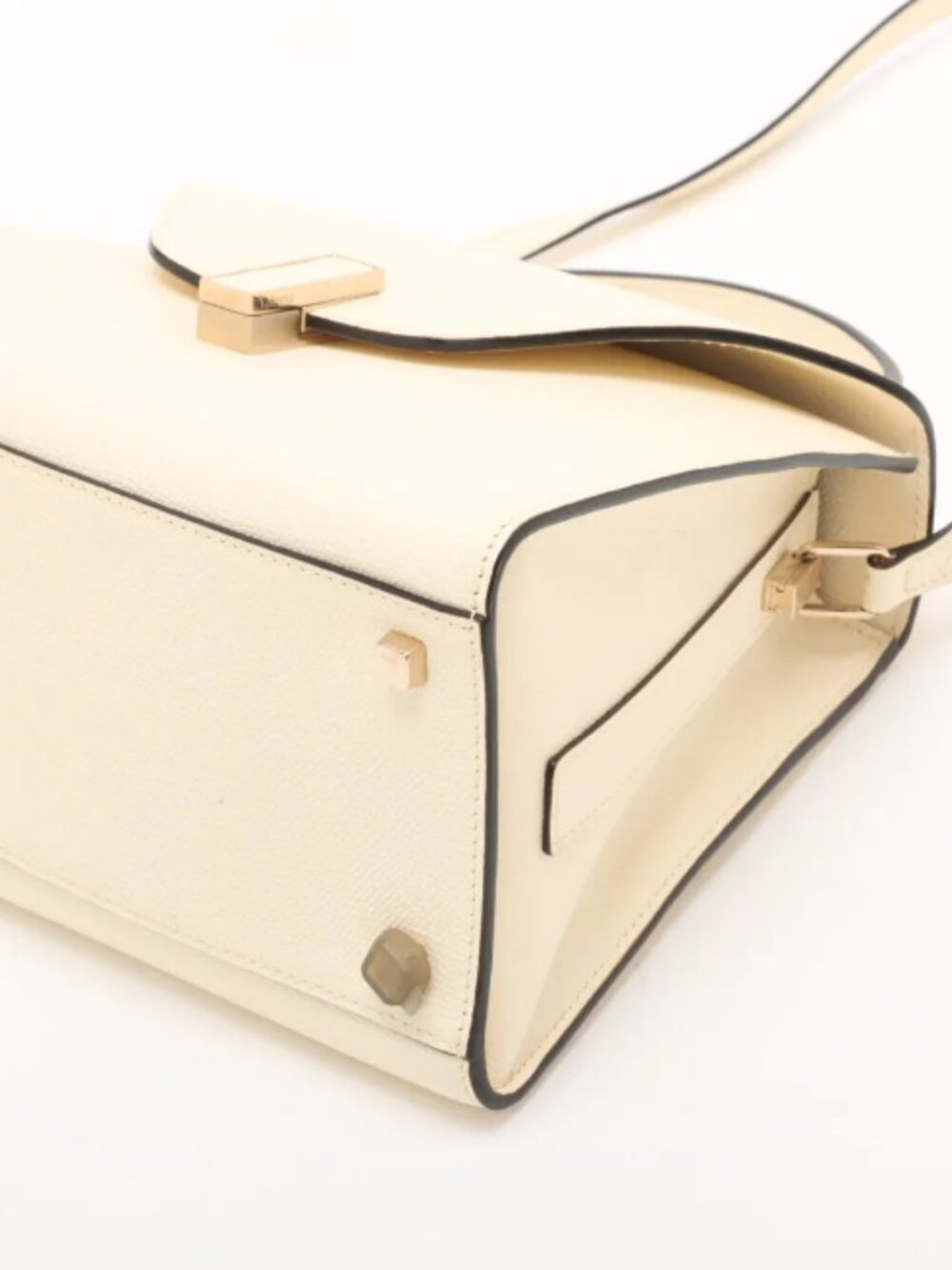 The Valextra Medium Iside Leather Two-Way Handbag in Beige is a refined and eleg - Picture 3 of 15